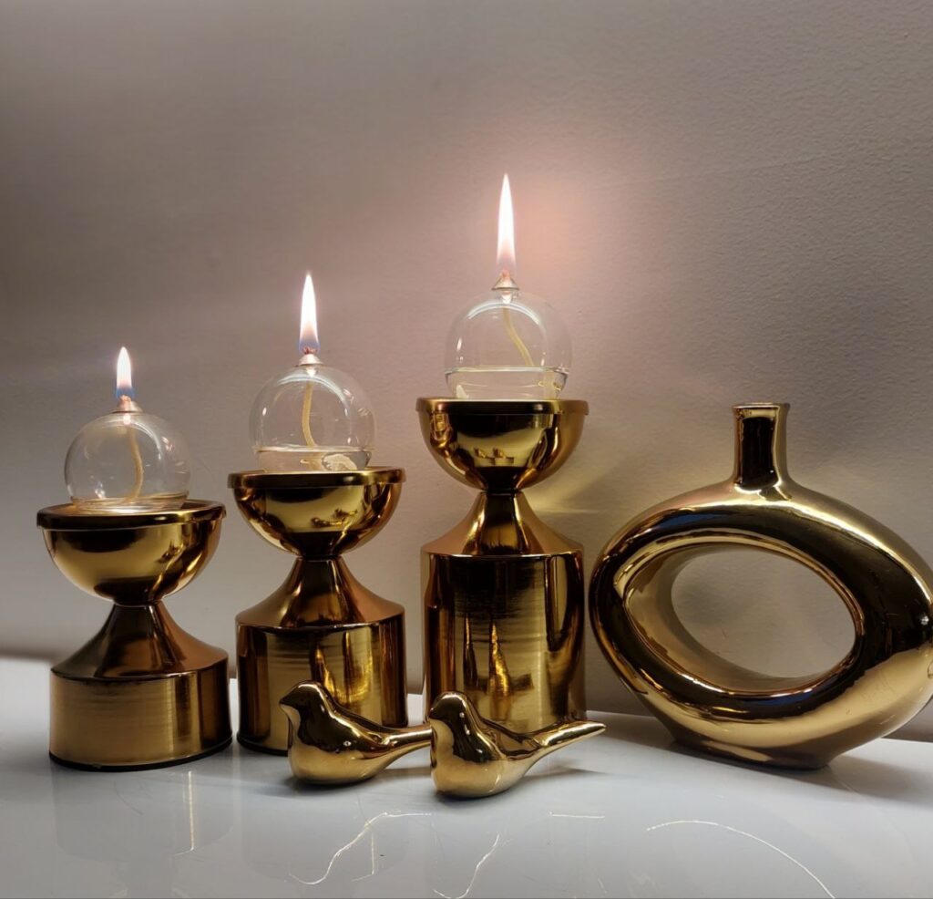 شمع سه تایی فلزی